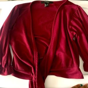 Forever 21 size small red crop top shirt.